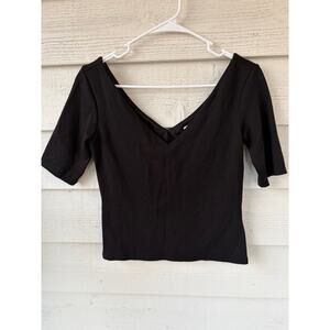 **H&M** Deep V Front & Back Crop Top Premium Women's Medium